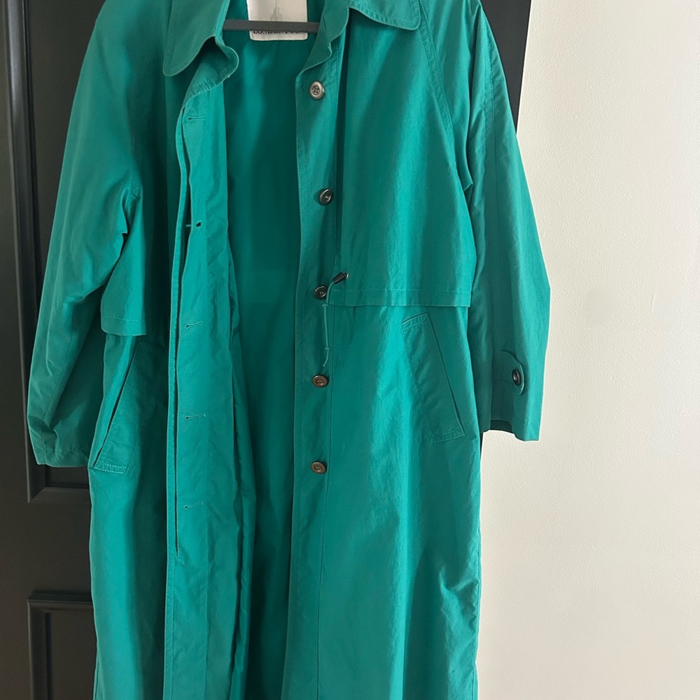 Teal Button-Up Trench Coat (London Fog)
